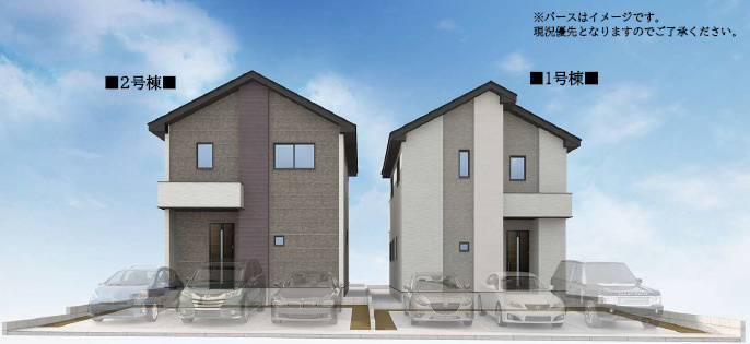 仲介手〇料不要　KEIAIビルドLIGARE合志市御代志2期【合志楓の森小・合志楓の森中】の外観パース