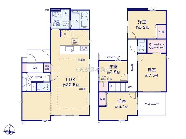 《仲介手数料無料》練馬区大泉学園町４丁目12-19新築一戸建てKEIAI GRACEの間取り