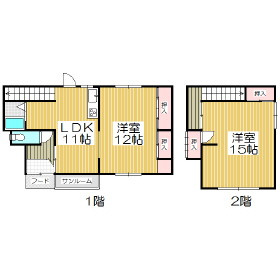 室蘭市知利別町2丁目11-11戸建の間取り