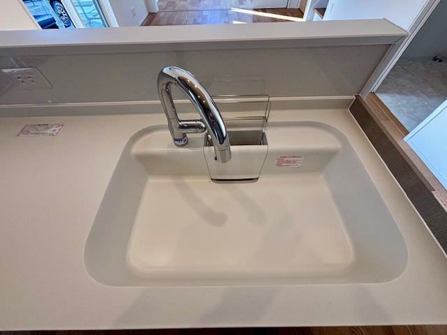 久留米市善導寺町飯田　9号地のキッチン|広めのシンクは使いやすいですね♪