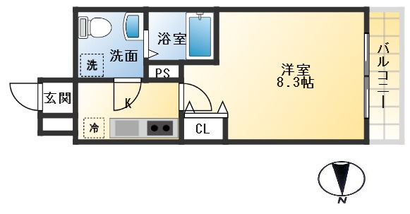 セレニテ江坂四番館の間取り
