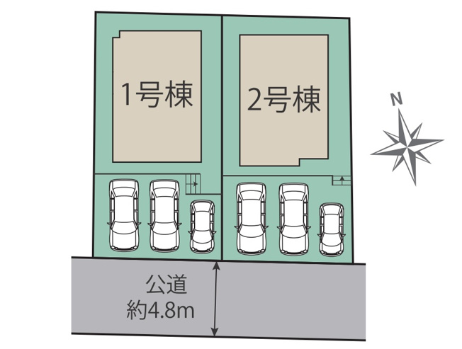 【区画図】 | 福岡市東区高美台1丁目第1　2号棟（全2棟）【仲介手数料無料・0円】 | 区画図です。2号棟