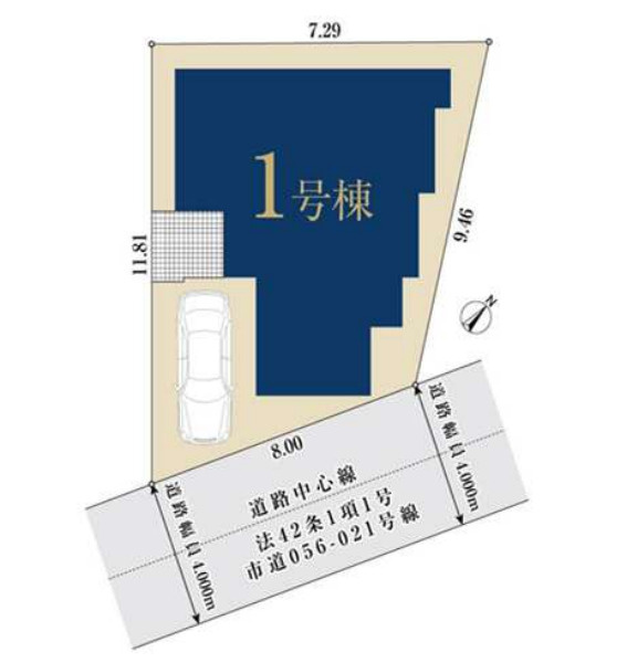 鎌倉市台4丁目　新築戸建　全1棟1号棟の区画図