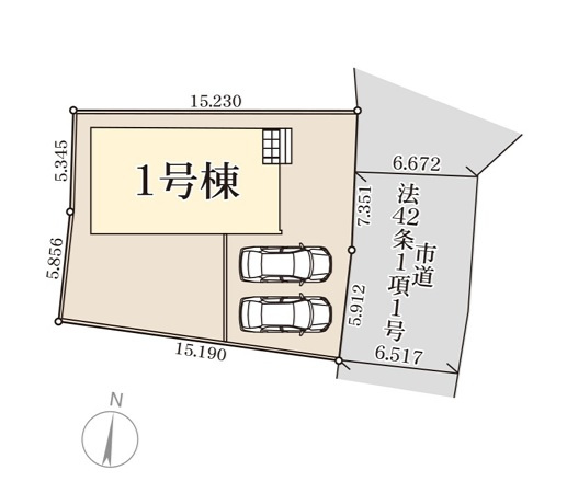リーブルガーデン  笠間市吉岡　第1　限定1棟！の区画図|敷地面積約56坪。気になる他の物件と合わせての現地ご案内も可能です。HPから、またお電話でも、お気軽にお問い合わせください。

