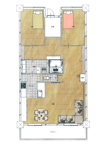 サーパス北本町の間取り|リノベ後の間取り