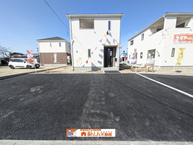 【外観】 | ＼もうすぐ完成！／涌谷町３号棟 | ＼２月１４日より完成内覧会開催／
庭付き！陽当り良好！駐車場３台！月々５万円台！