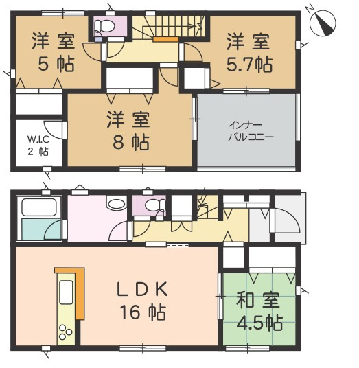 【間取り】 | ＼新 価 格！／涌谷町下町全３棟　３号棟
