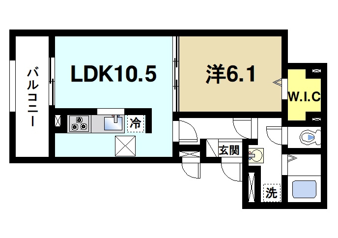 アプリコットⅣの間取り|広々とした空間です