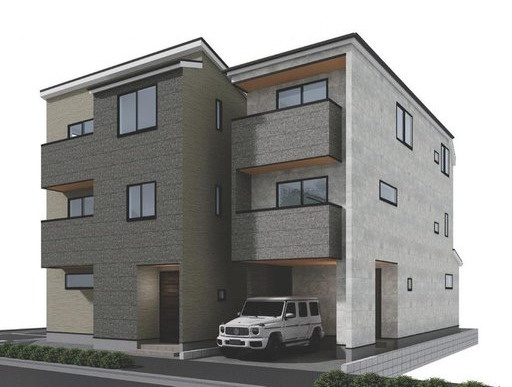 板橋区高島平1丁目　自然豊かな住環境　限定3区画の外観パース|3,1区画 参考プランパース