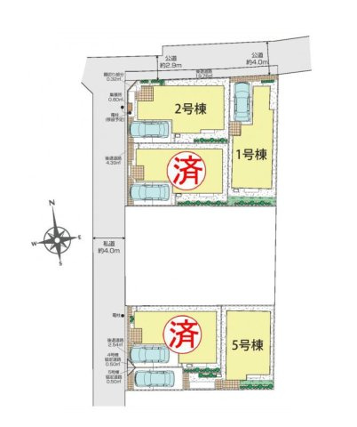 練馬区下石神井5丁目　新築戸建　残2棟の区画図|全体区画図