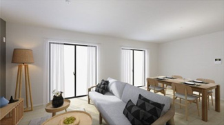 【居間・リビング】 | 南足柄市中沼 1号棟 1期 | イメージパースです。実際とは異なる場合があります。