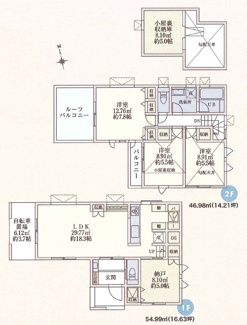 【間取り】 | 練馬区南田中5丁目　新築戸建　A号棟 10280万円