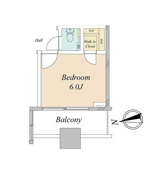 ザ・タワーズ台場　ＷＥＳＴ棟の洋室|6帖のベッドルームはシェルフ付のWICがあります