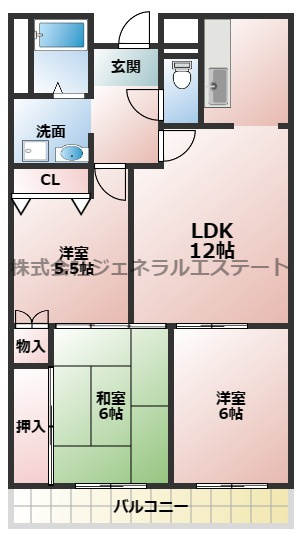 マンション新屋の間取り