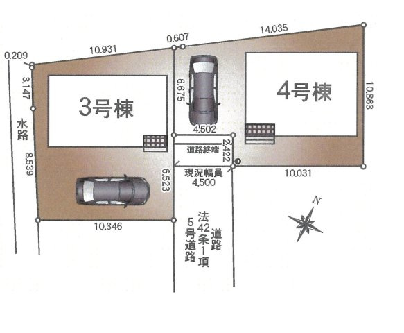 仲介手数料無料　上尾市大谷本郷第8　新築戸建　全２棟の間取り