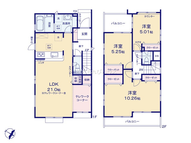 上尾市原市　14期　新築一戸建て　ブルーミングガーデン　02の区画図|2号棟
