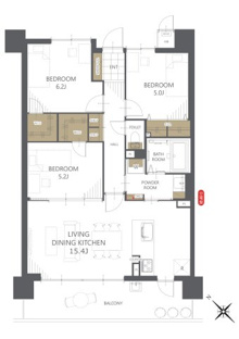 【間取り】サーパス下松中央線 