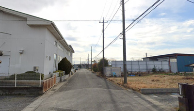 【前面道路含む現地写真】 | 越谷市大字恩間新田土地