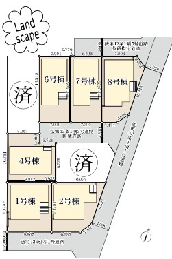 藤沢市石川6丁目　新築戸建　全8棟8号棟の区画図