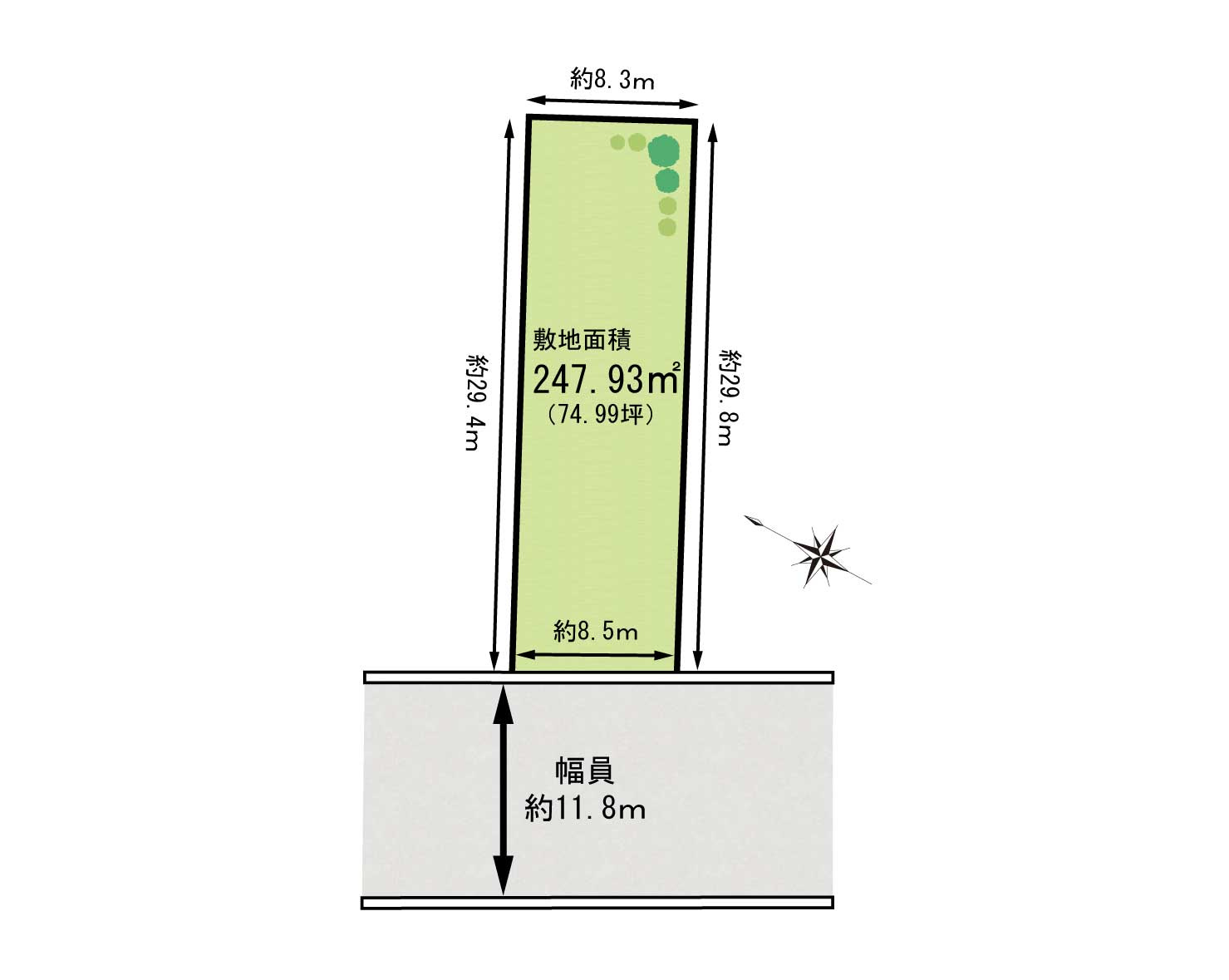 泉佐野市市場南1丁目　建築条件なし土地の区画図