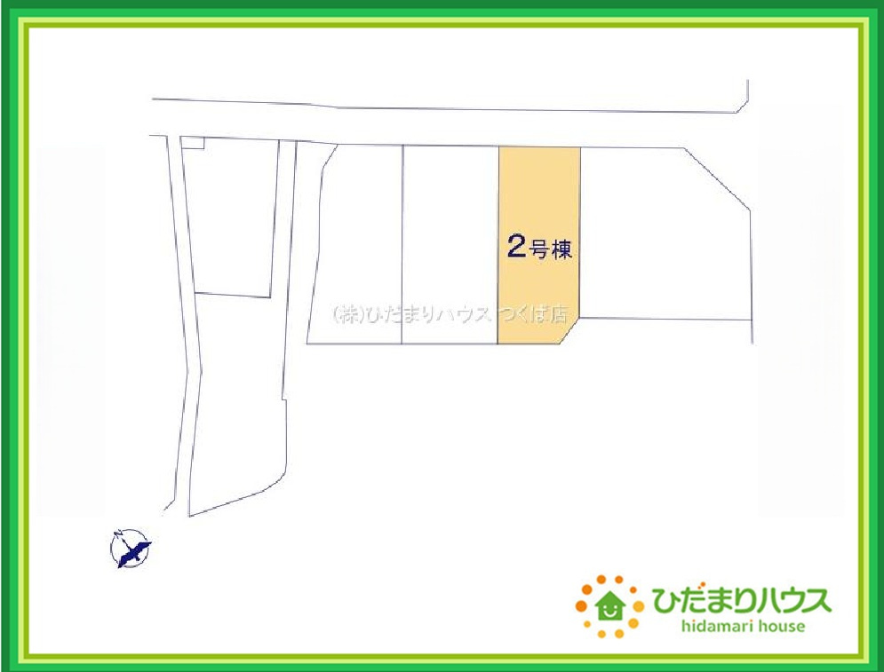 日立市滑川本町3期　新築戸建　2号棟の区画図|ご家族でお車に乗る方に！駐車場3台分あります！