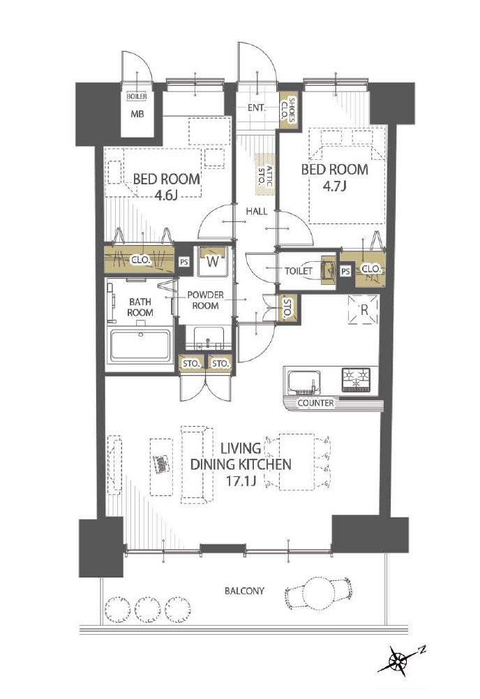 カサベラセントラルプラザ長田の間取り