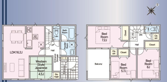 杉戸町下高野第19　新築一戸建て　クレイドルガーデンの間取り|ベランピングも出来ちゃう広々バルコニー付きです♪