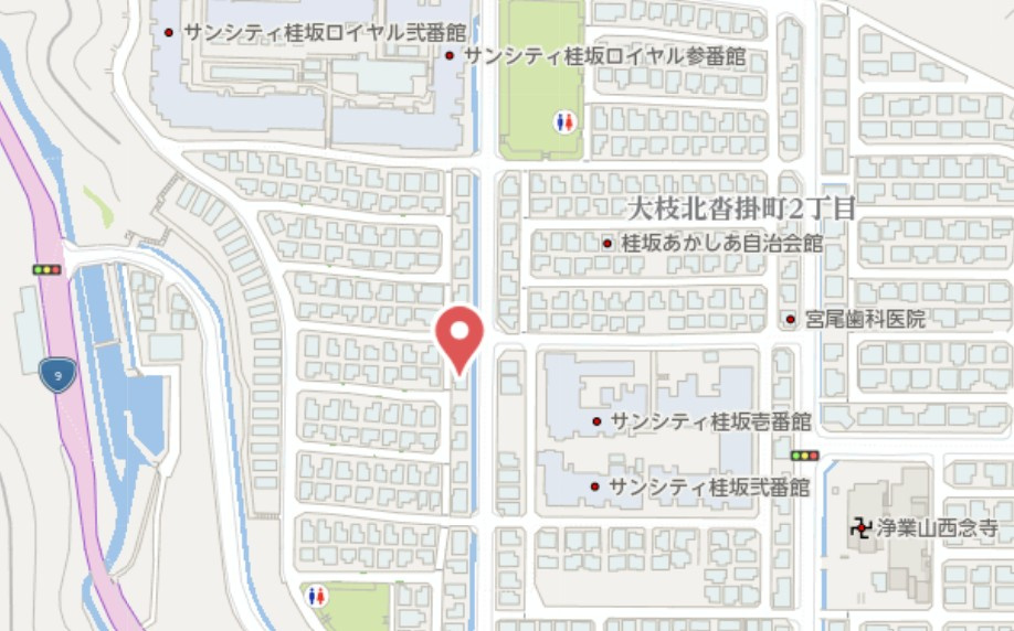 京都市西京区大枝北沓掛町3丁目　中古戸建の地図