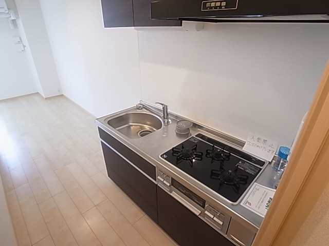 神戸市長田区大橋町８丁目の賃貸マンションのキッチン|システムキッチン（ガス３口グリル付）