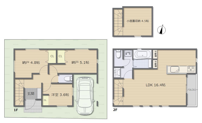 【間取り】 | ～インフィーア Vol. 70　練馬区田柄１丁目　ブランド新築戸建て～ | 2階広々約16帖のLDKでご家族ゆったり過ごせる間取り♪