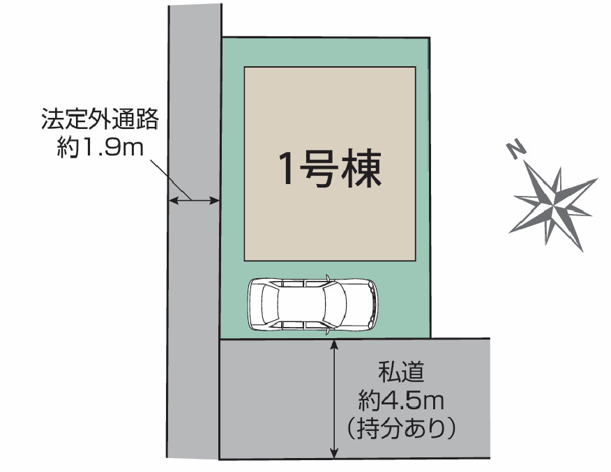 練馬区高松１丁目　新築一戸建　都営大江戸線　練馬春日町の区画図|駐車場あり（車種による）