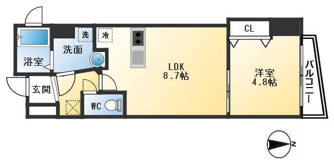 SERENiTE江坂四番館の間取り
