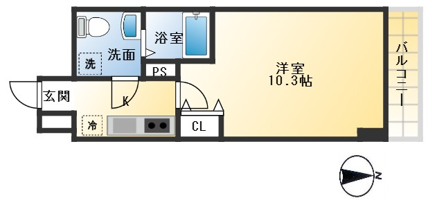 セレニテ江坂四番館の間取り