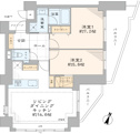【間取り】 | クレッセント渋谷神泉：全居室収納・窓が付いた２ＬＤＫエアコン付きリノベーション物件は住設備も充実！