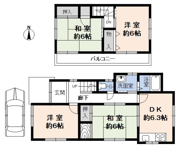 加古川市別府町新野辺町戸建の間取り