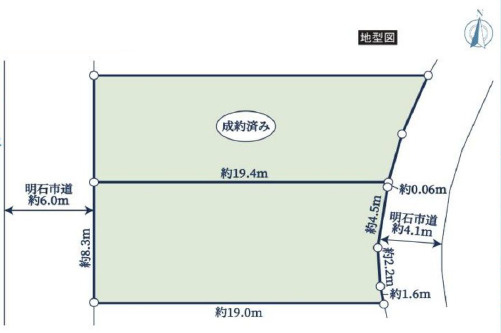 【土地図】 | 明石市大久保町高丘２丁目　土地 | 敷地約47.8坪です。