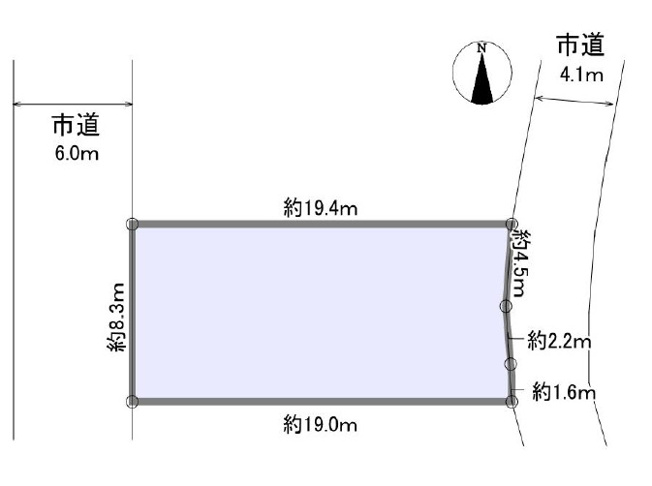 【土地図】 | 明石市大久保町高丘２丁目　土地 | 敷地約47.8坪です。