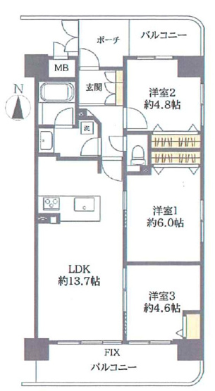 【間取り】 | キングマンション都島Ⅰ