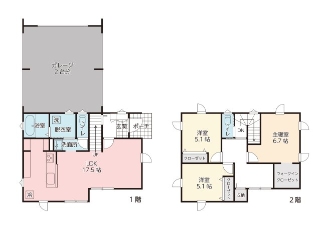 【間取り】 | 【新築分譲住宅】山形市砂塚　全3棟 | (Hモデル)、価格3500万円、3LDK、土地面積218.57m2、建物面積130.83m2