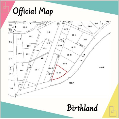 売地・住宅用地　福島市御山山田　御山小・清水中の土地図|敷地面積：164.72㎡の三角地です！