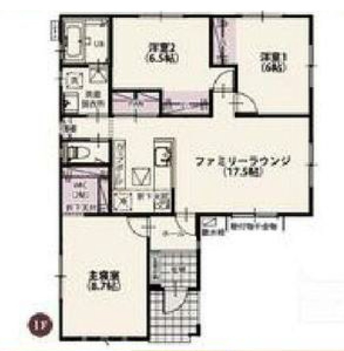 【新築戸建】本庄市小島6丁目の間取り|■間取り図｜敷地面積：117.12（約53.57坪）　建物面積：85.70（約25.92坪）