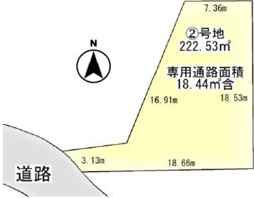 野洲市北比江2号地　建築条件無し売土地