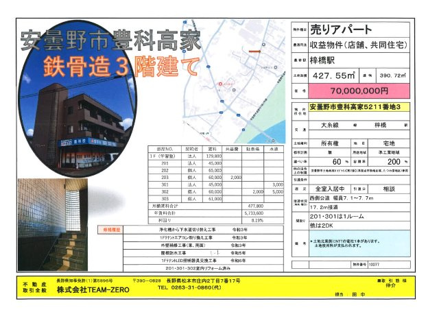 安曇野市　売りアパートのその他
