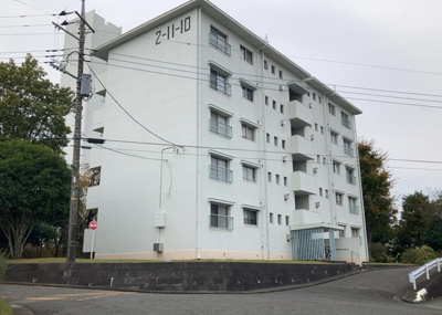 【外観】 | 鶴川２丁目住宅１１－１０号棟 | 外観はマンション管理がされているかの目安になります。築年数が古いと、壁面は劣化してひび割れが生じることも！建物が古びていても細かいところが修繕されていると、きちんと管理されているなぁと感じるでしょう。