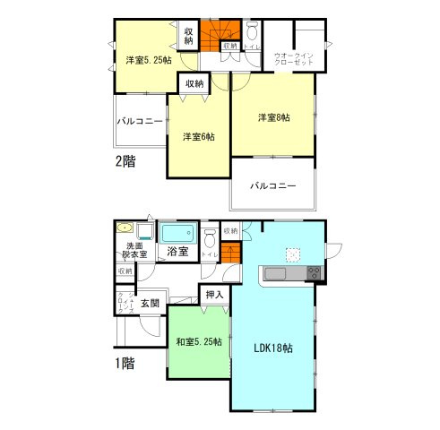 【間取り】 | ブルーミングガーデン高崎市下小塙町ー① | 玄関には嬉しいシューズインクローク完備！
大容量ウォークインクローゼット付き！