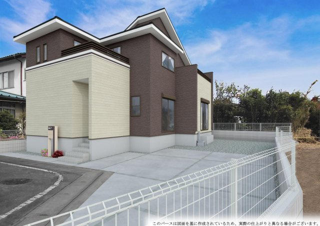 【外観パース】 | ブルーミングガーデン高崎市下小塙町ー① | （完成予想図）