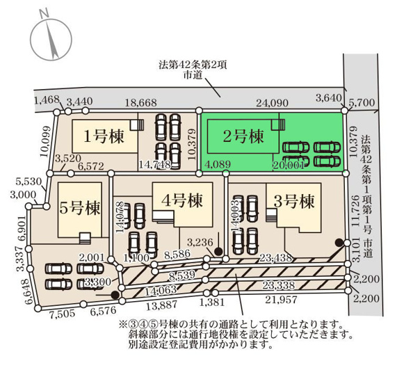 【区画図】 | リーブルガーデン.S渋川市第13八木原ー② | 古巻小学校、古巻中学校まで500ｍ圏内！
カースペースは4台駐車可能！
