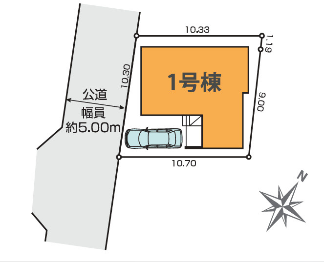 新築/練馬区大泉学園町２丁目　34期全１棟の区画図|駐車場あり（車種による）