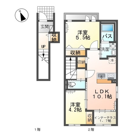 仮)阿見町阿見新築アパートの間取り