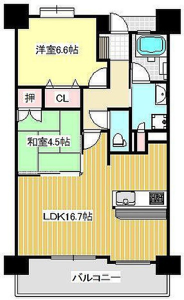ポーラスター野中町【キャッシュバック対象物件】の間取り